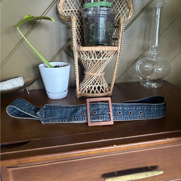 Accessories - Denim Belt with bronze buckle